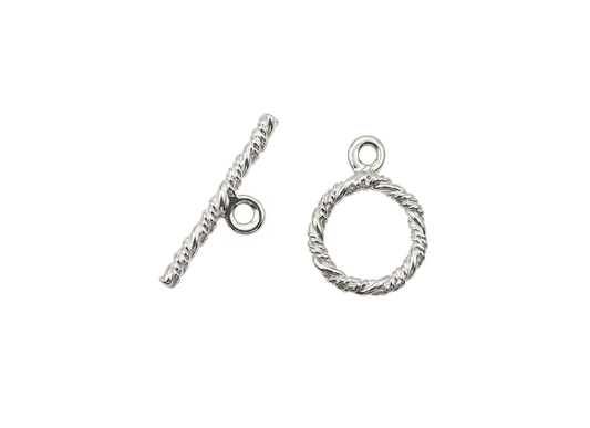 Twisted Toggle Clasp – 13mm with 23.5mm Bar | Sterling Silver