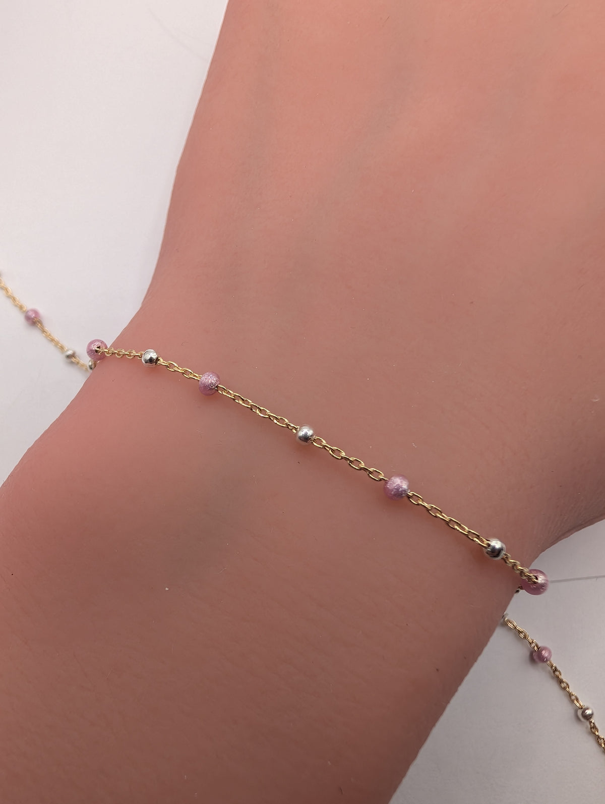 Pink Glitter Satellite Chain | Made in Italy – LINK925 Italia