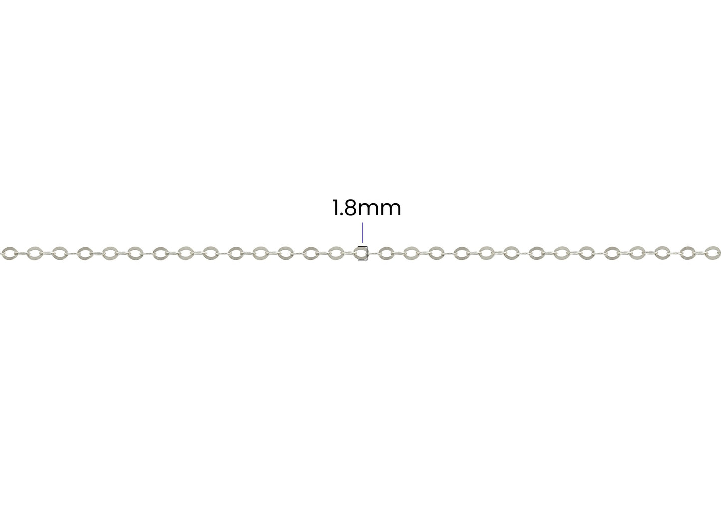 Flat Cable Chain - 1.8MM | Sterling Silver