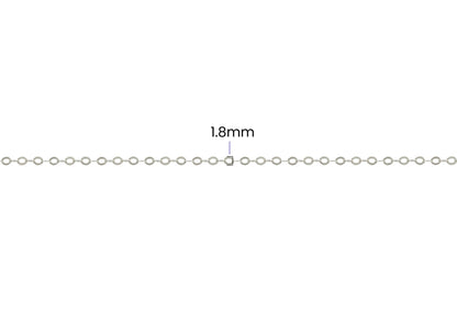 Flat Cable Chain - 1.8MM | Sterling Silver