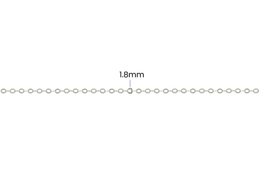Flat Cable Chain - 1.8MM | Sterling Silver