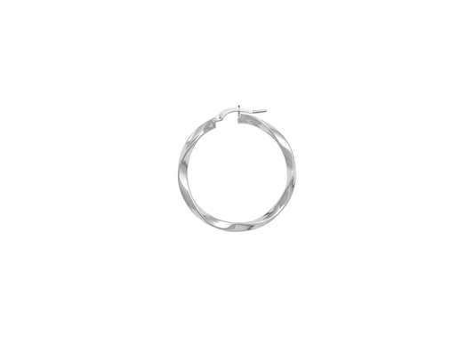 Twisted Hoop Earrings - 35MM | Sterling Silver
