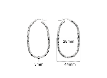 Textured Hoop Earrings - 44MM | Sterling Silver