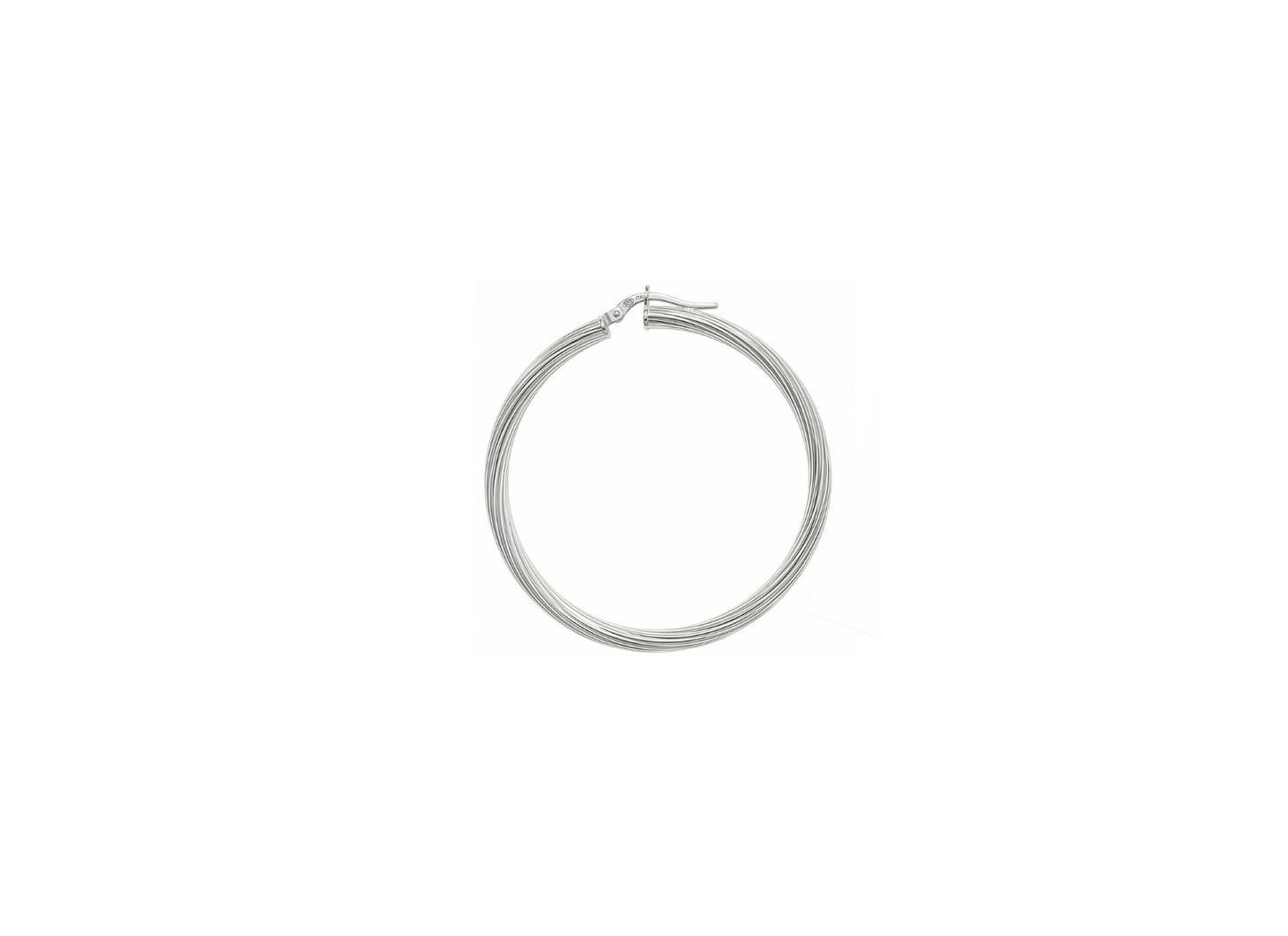 Textured Hoop Earrings - 45MM | Sterling Silver