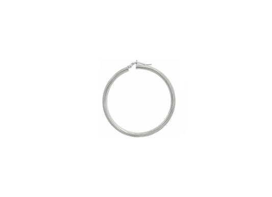 Textured Hoop Earrings - 45MM | Sterling Silver