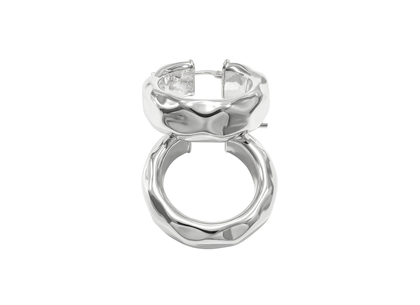 Hammered Tube Hoop Earrings - 23MM | Sterling Silver