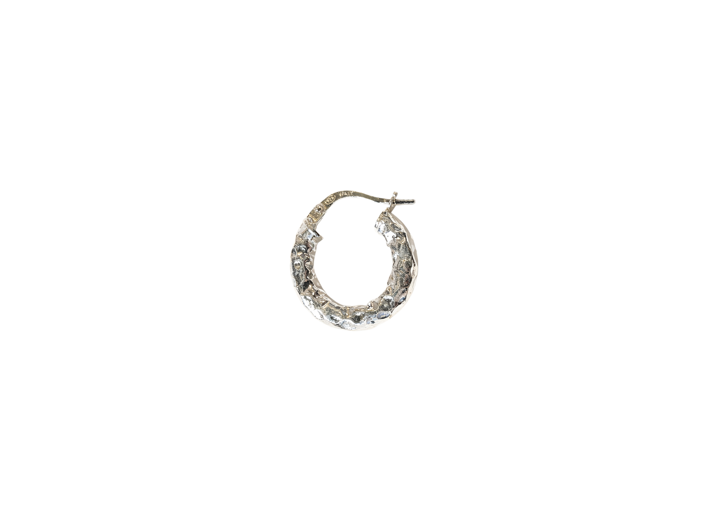Hammered Hoop Earrings - 18MM | Sterling Silver