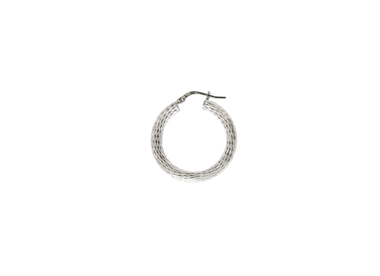 Woven Hoop Earrings - 28MM | Sterling Silver
