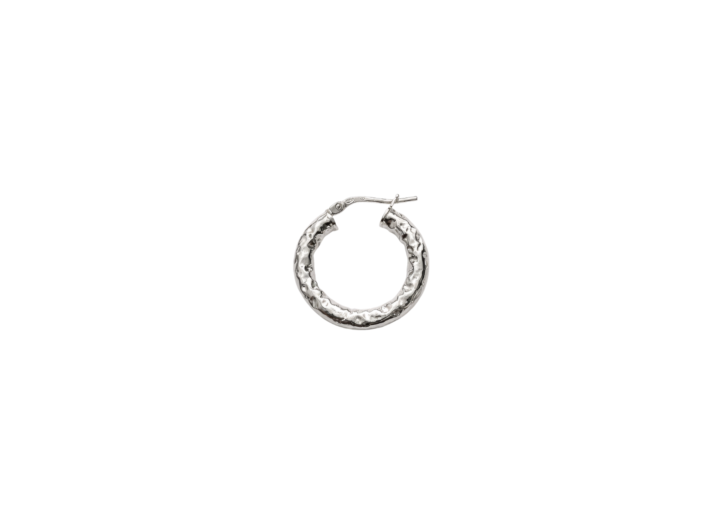 Hammered Hoop Earrings- 23MM | Sterling Silver