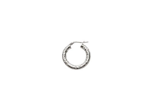 Hammered Hoop Earrings- 23MM | Sterling Silver