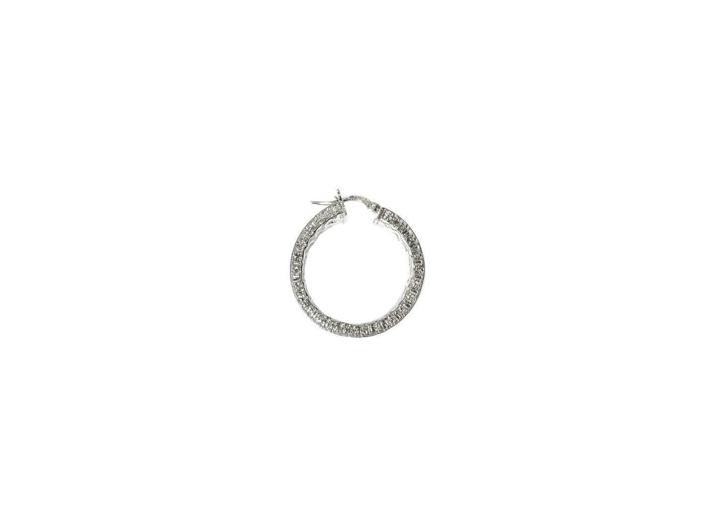 Pavé Textured Hoop Earrings - 25MM | Sterling Silver