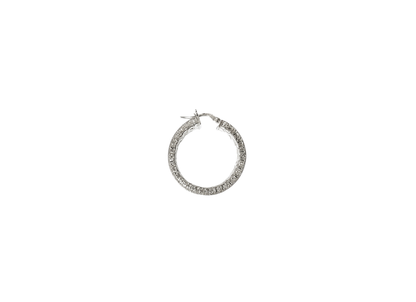 Pavé Textured Hoop Earrings - 25MM | Sterling Silver
