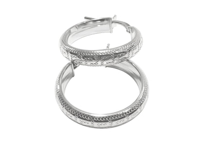 Greek Key Hoop Earrings - 20MM | Sterling Silver