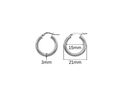 Hoop Earrings - 21MM | Sterling Silver