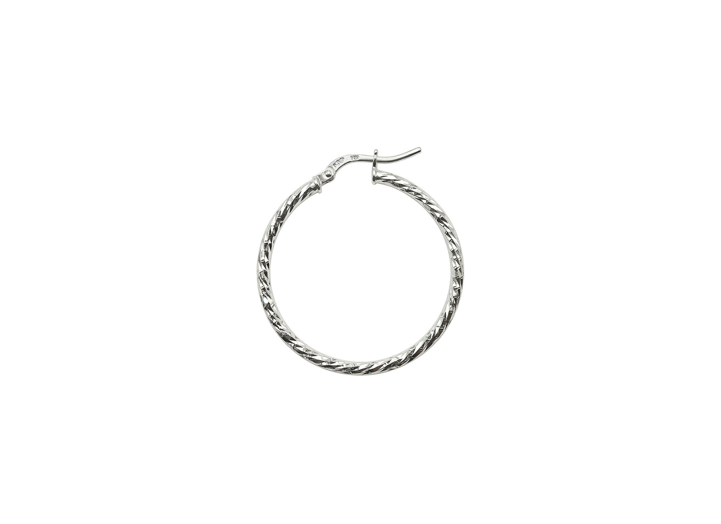 Diamond Cut Hoop Earrings - 30MM | Sterling Silver