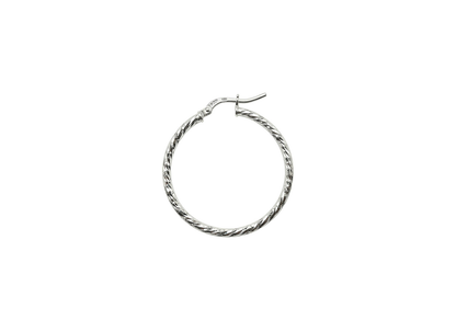 Diamond Cut Hoop Earrings - 30MM | Sterling Silver