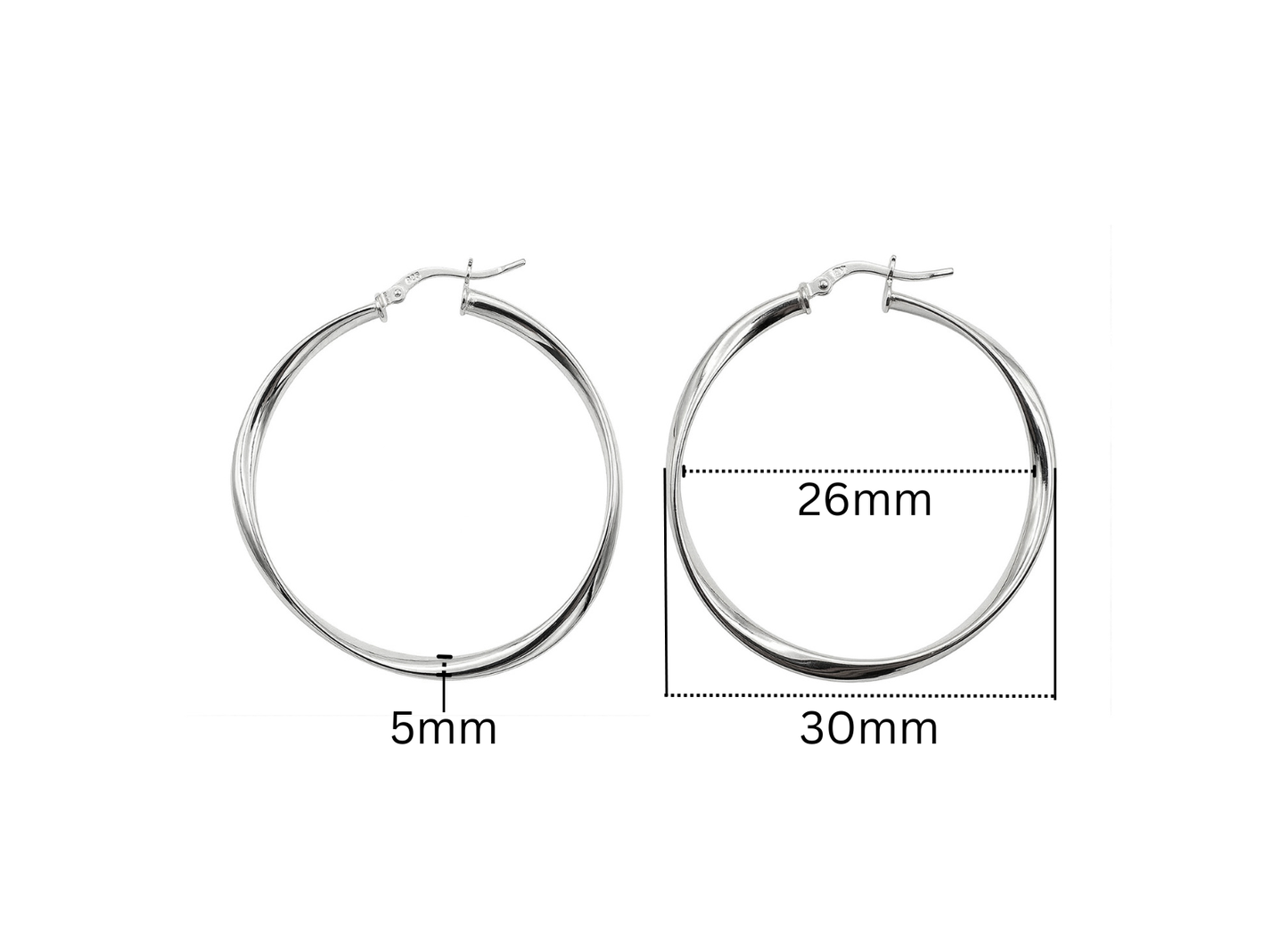 Twisted Hoop Earrings - 39MM | Sterling Silver