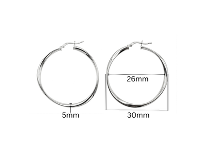 Twisted Hoop Earrings - 39MM | Sterling Silver