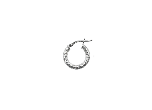 Diamond Cut Hoop Earrings - 16MM | Sterling Silver