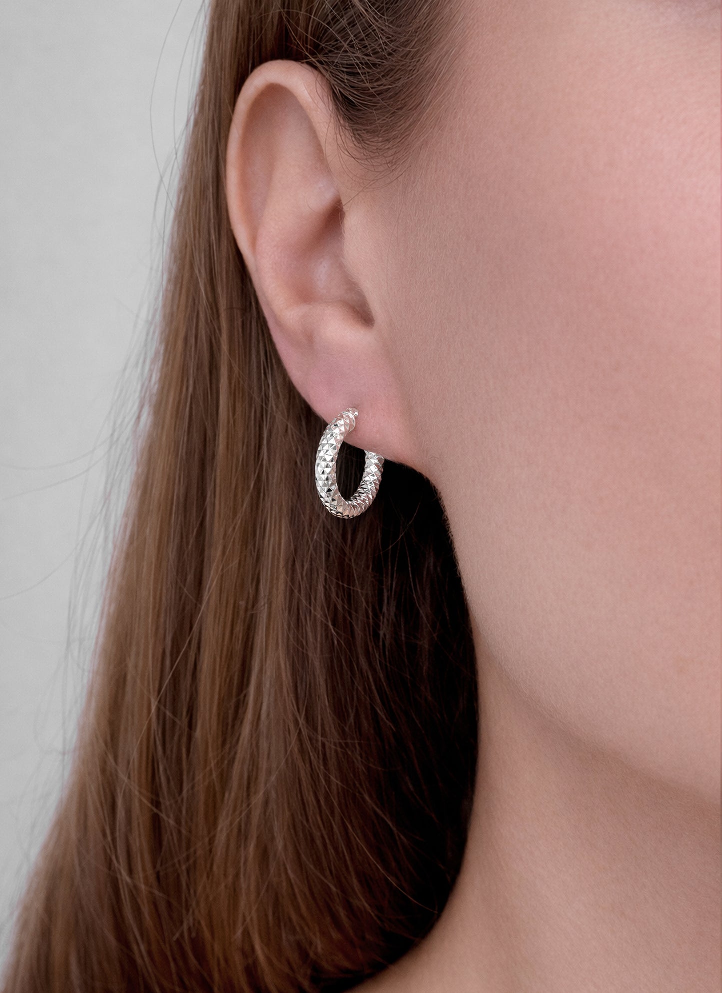 Diamond Cut Hoop Earrings - 16MM | Sterling Silver