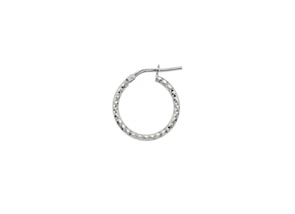 Diamond Cut Hoop Earrings - 19MM | Sterling Silver