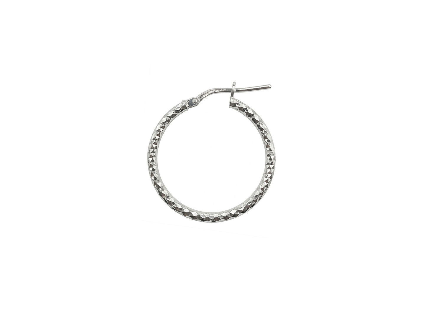 Diamond Cut Hoop Earrings - 24MM | Sterling Silver