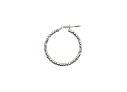 Diamond Cut Hoop Earrings - 24MM | Sterling Silver