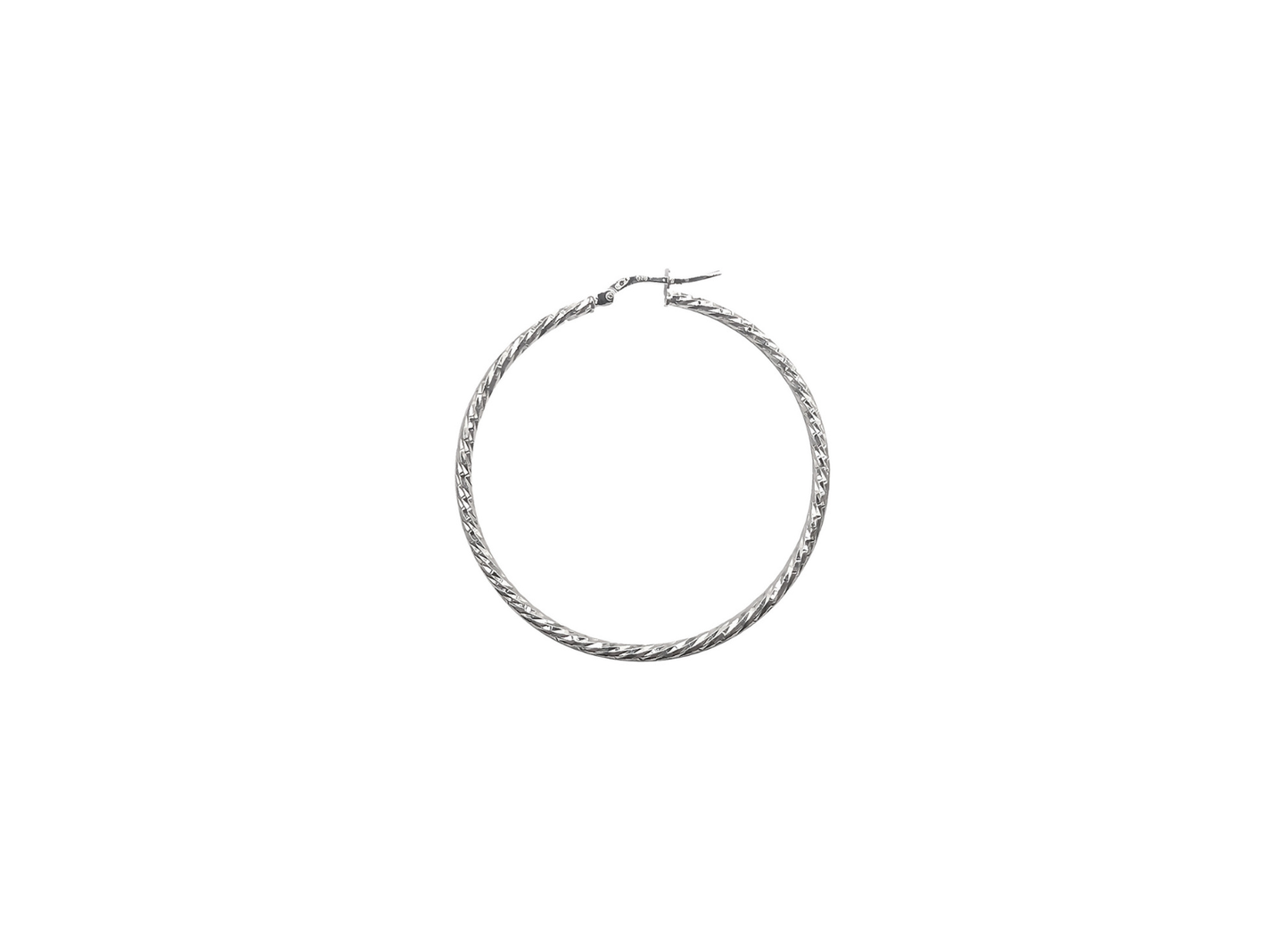 Diamond Cut Hoop Earrings - 44MM | Sterling Silver