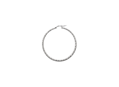 Diamond Cut Hoop Earrings - 44MM | Sterling Silver