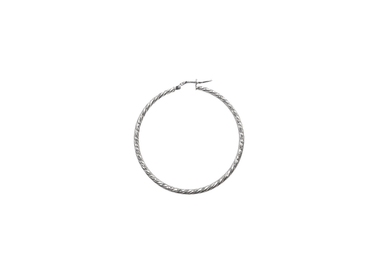 Diamond Cut Hoop Earrings - 44MM | Sterling Silver