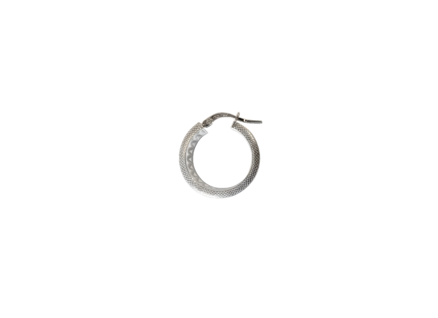 Patterned Flat Hoop Earrings - 20MM | Sterling Silver
