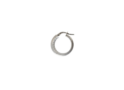 Patterned Flat Hoop Earrings - 20MM | Sterling Silver