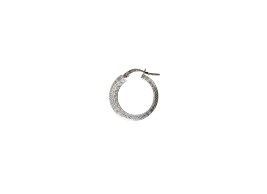 Patterned Flat Hoop Earrings - 20MM | Sterling Silver