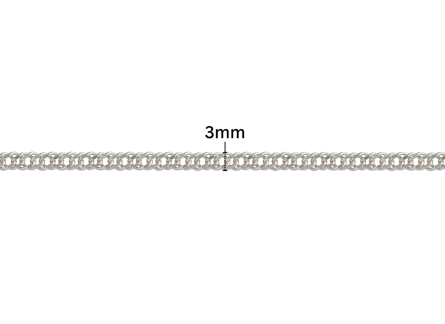 Diamond Cut Double Rhombus Chain - 3MM | Sterling Silver