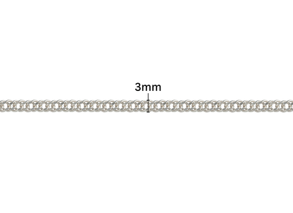 Diamond Cut Double Rhombus Chain - 3MM | Sterling Silver