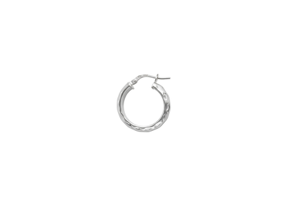 Hammered Tube Hoop Earrings - 21MM | Sterling Silver