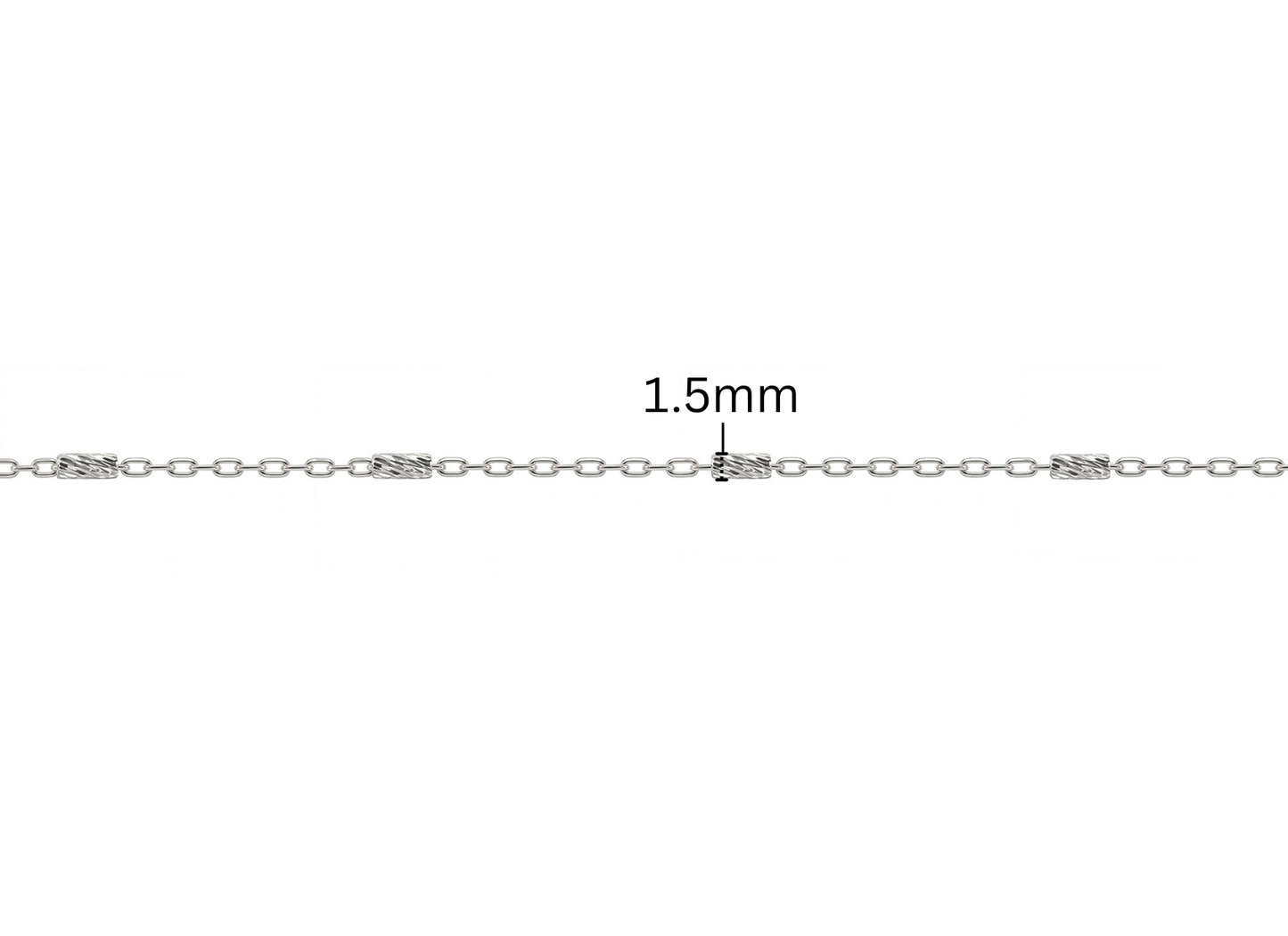 Diamond Cut Cylinder Chain - 1.5MM | Sterling Silver
