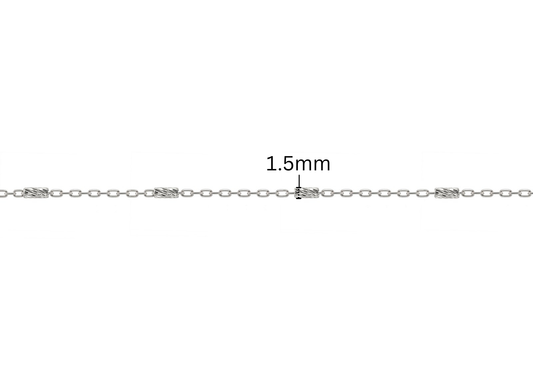 Diamond Cut Cylinder Chain - 1.5MM | Sterling Silver