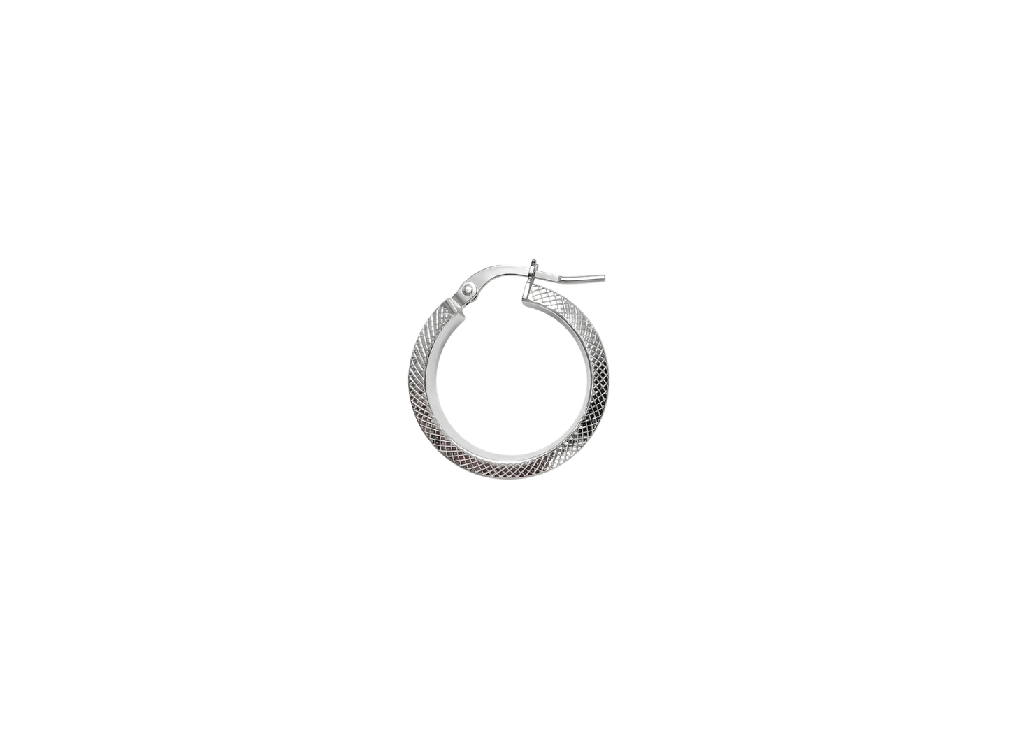 Textured Flat Hoop Earrings - 20MM | Sterling Silver