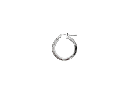 Textured Flat Hoop Earrings - 20MM | Sterling Silver