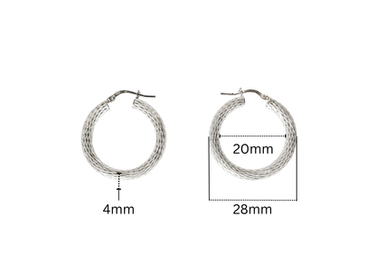 Woven Hoop Earrings - 28MM | Sterling Silver