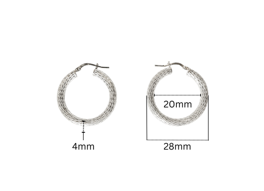 Woven Hoop Earrings - 28MM | Sterling Silver
