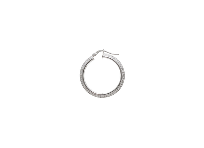 Greek Key Hoop Earrings - 26MM | Sterling Silver