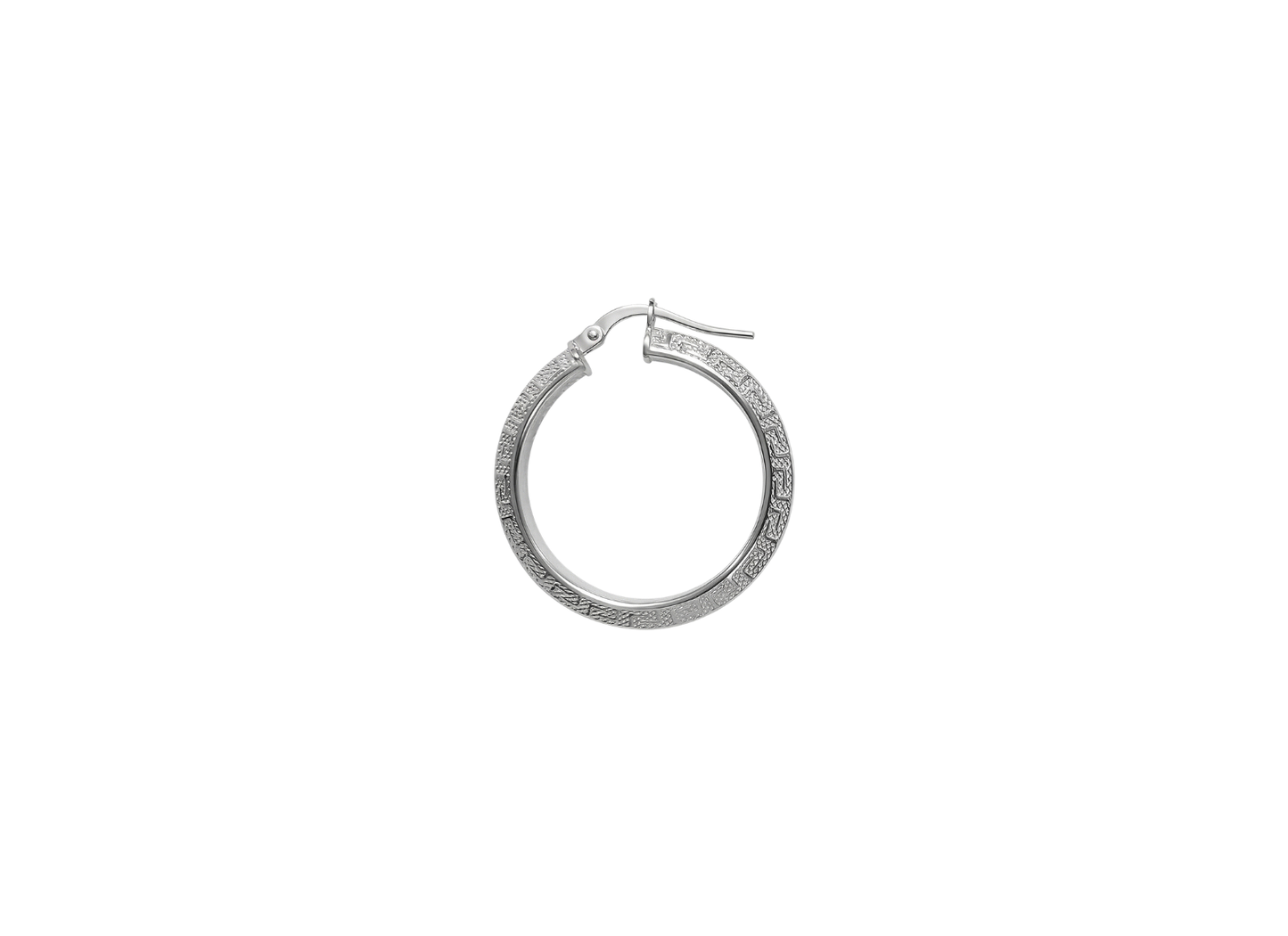 Greek Key Hoop Earrings - 29MM | Sterling Silver