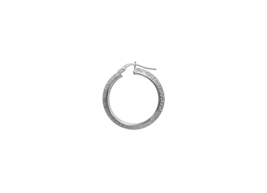 Greek Key Hoop Earrings - 29MM | Sterling Silver