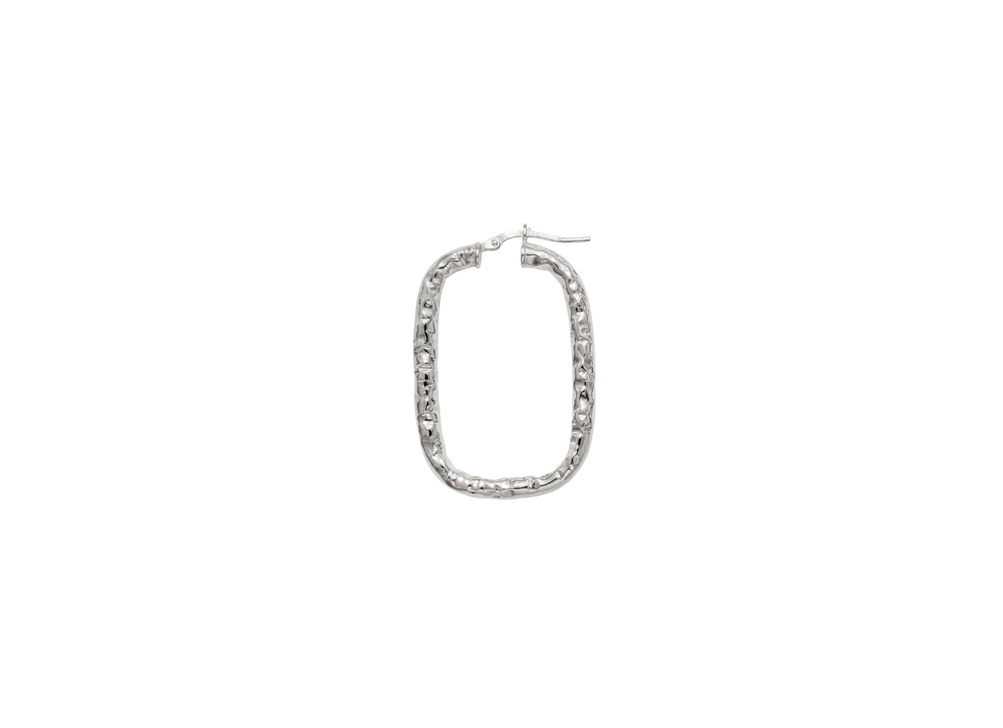 Hammered Tube Hoop Earrings - 38MM | Sterling Silver