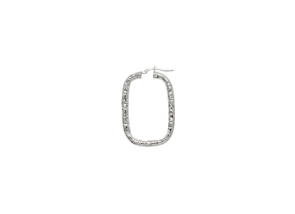 Hammered Tube Hoop Earrings - 38MM | Sterling Silver