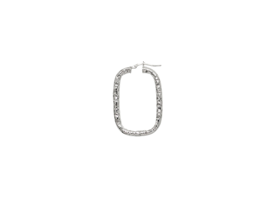 Hammered Tube Hoop Earrings - 38MM | Sterling Silver
