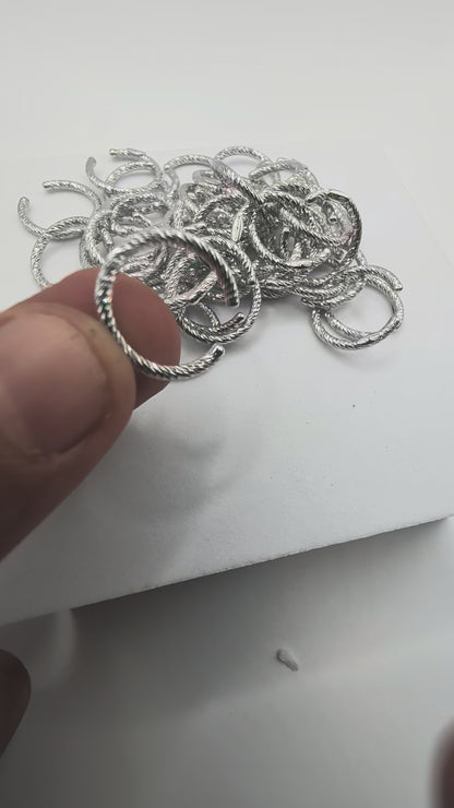 Diamond Cut Adjustable Toe Ring – Size 3 | Sterling Silver Rhodium Plated