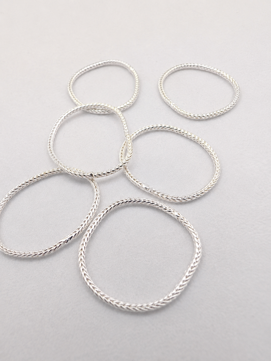 Foxtail Chain Ring - 1MM | Sterling Silver